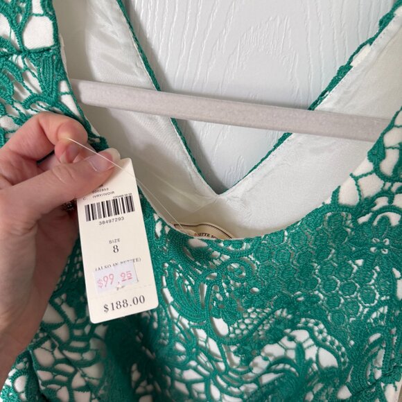New Anthropologie Moulinette Soeurs Arbor White and Green lace dress - Picture 6 of 6